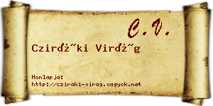 Cziráki Virág névjegykártya